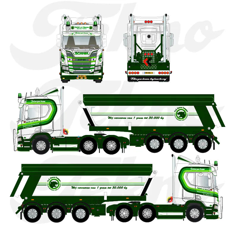 88060 Scania Next GEN R 530 mit 3-achs  Muldenkipper - HOEVEN